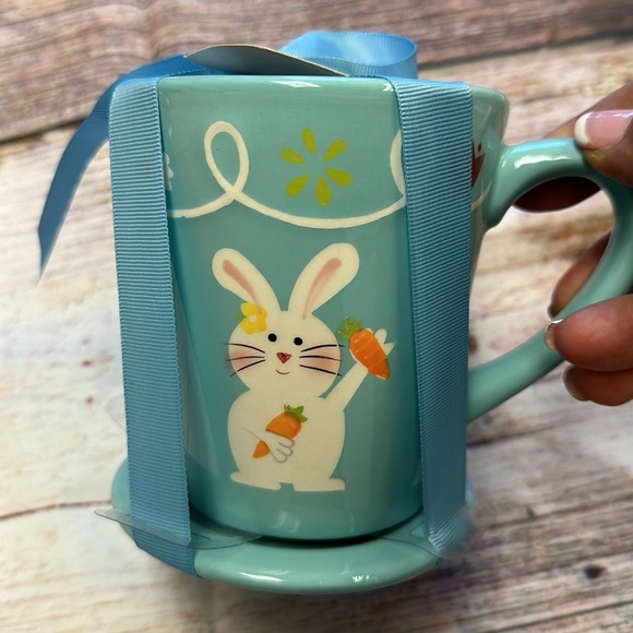 Signature Other - Signature Brand • Easter Bunny Ceramic Coffee/Tee Cup w/Matching Coaster • NWT🐇